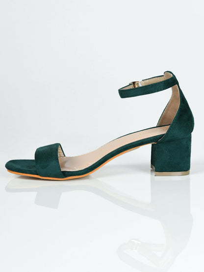 Limelight - Suede Block Heels - Green