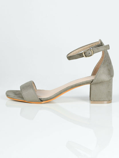 Limelight - Suede Block Heels - Grey