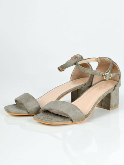 Limelight - Suede Block Heels - Grey