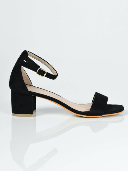 Limelight - Suede Block Heels - Black