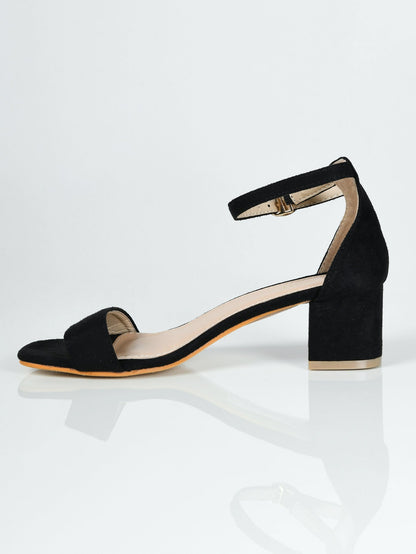 Limelight - Suede Block Heels - Black