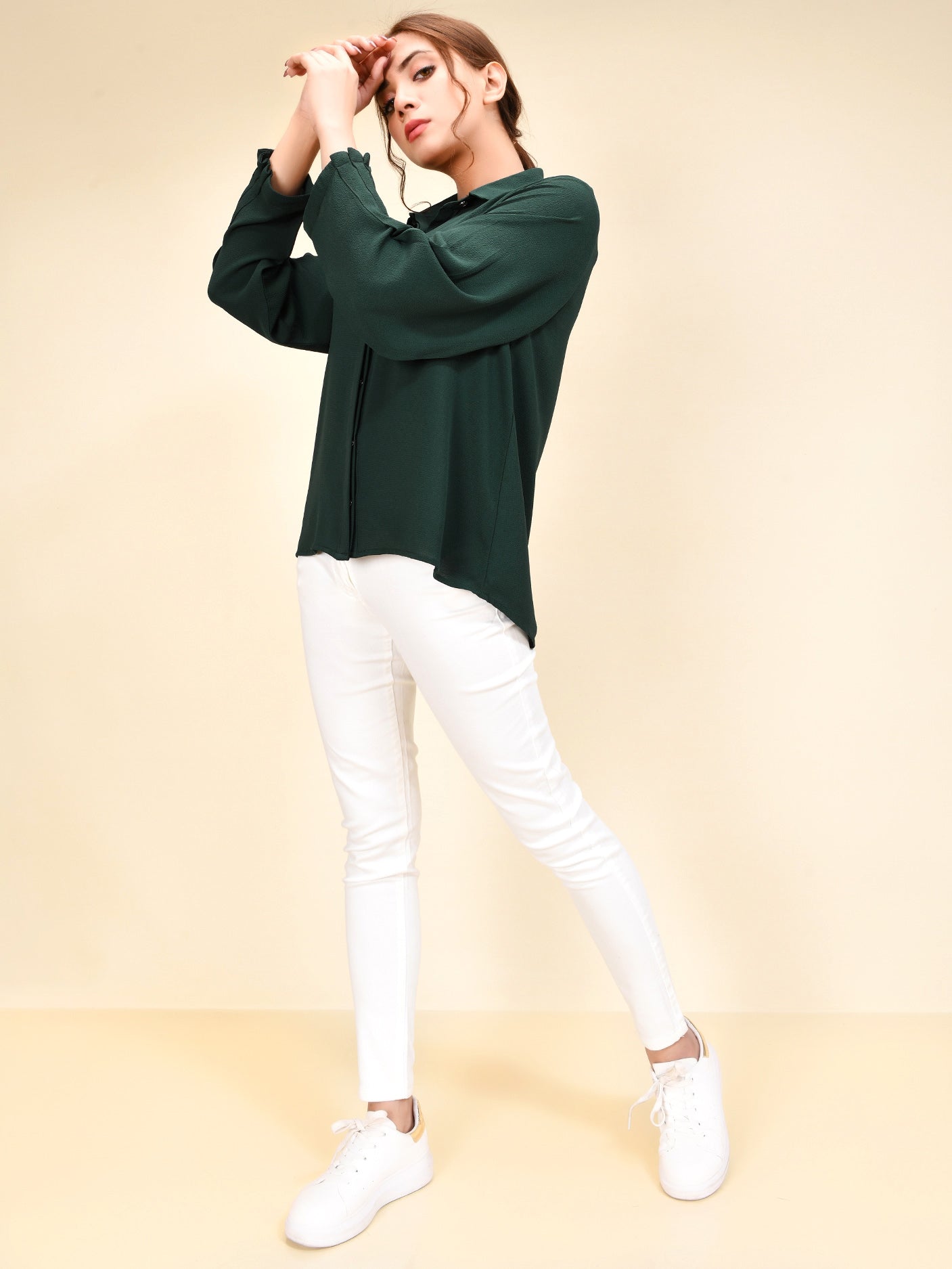 Limelight - Pleated Shirt -Green