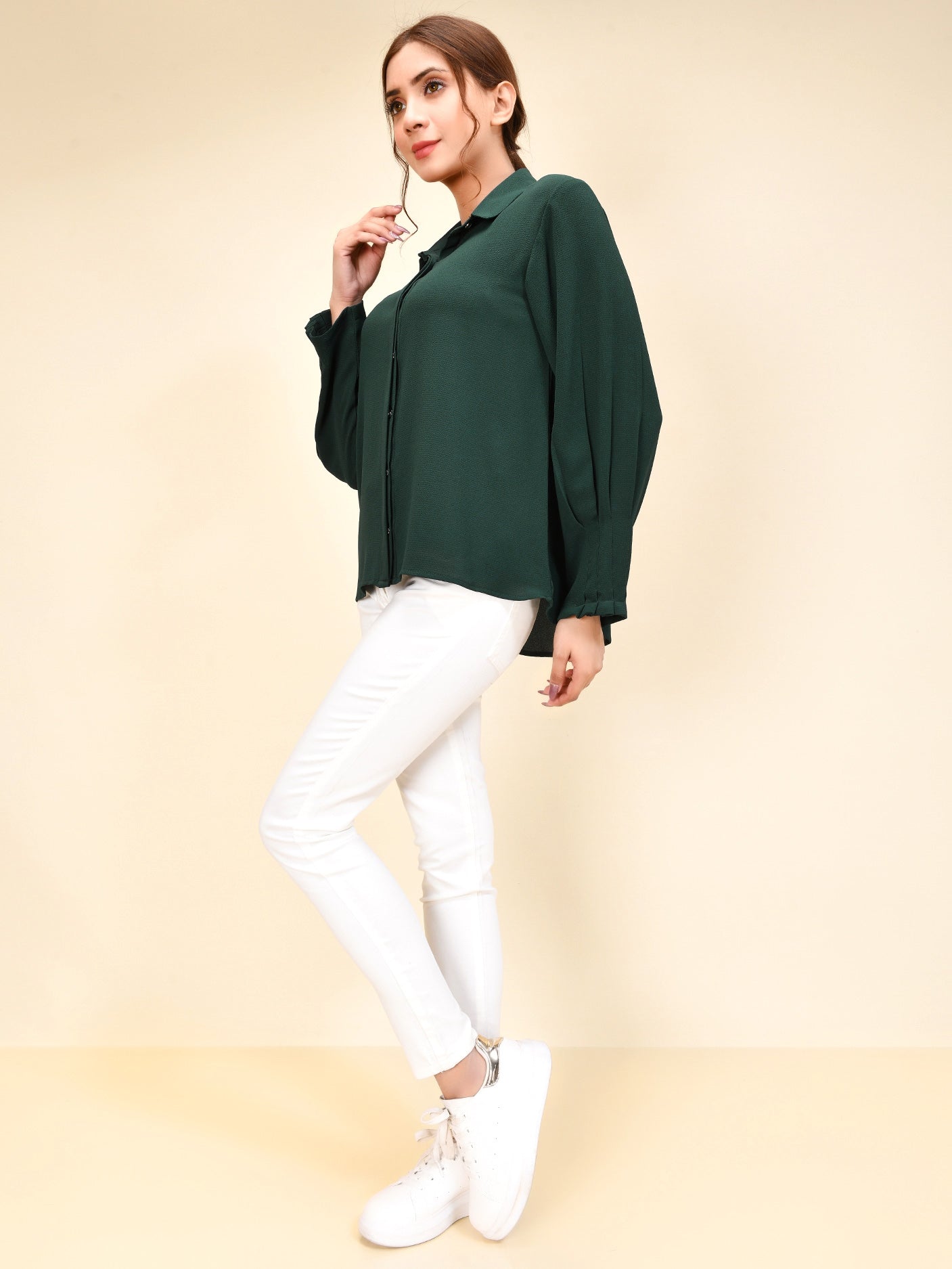 Limelight - Pleated Shirt -Green