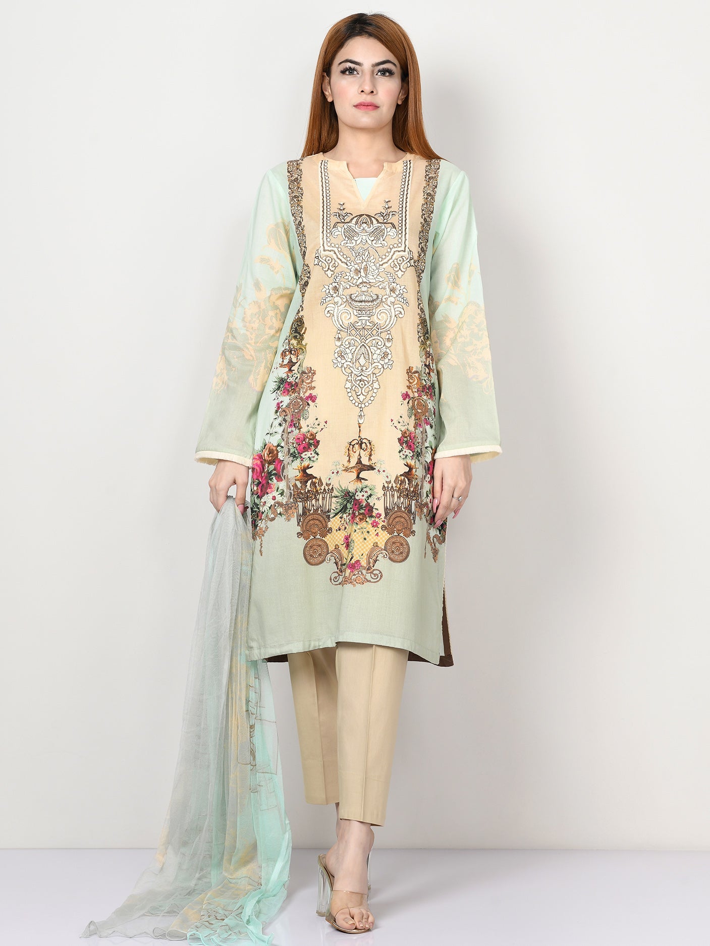 Limelight - Embroidered Lawn Suit