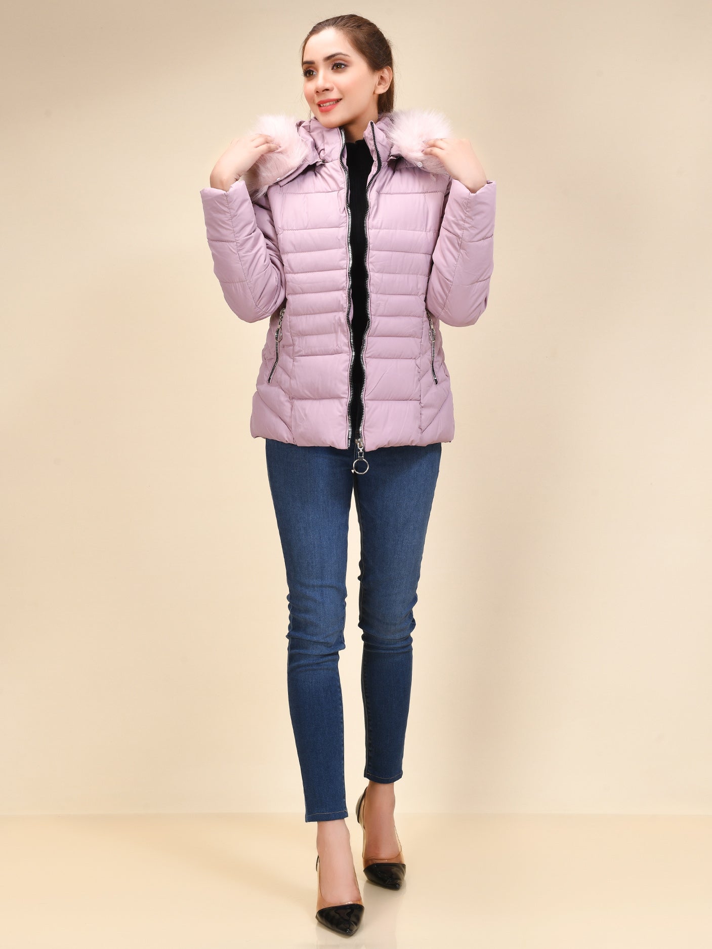 Limelight - Faux Fur Puffer Jacket - Pink