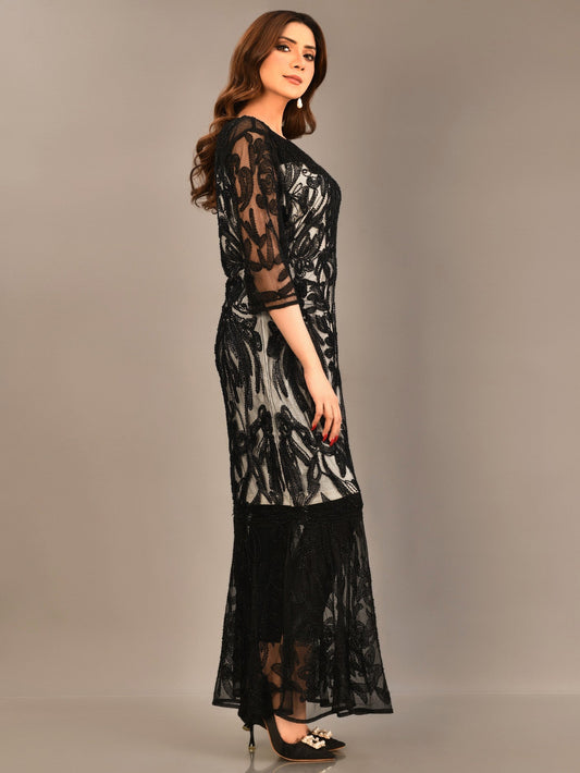 Limelight - Beaded Net Dress