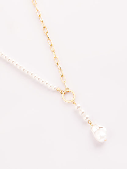 Pearl Embellished Toggle Necklace