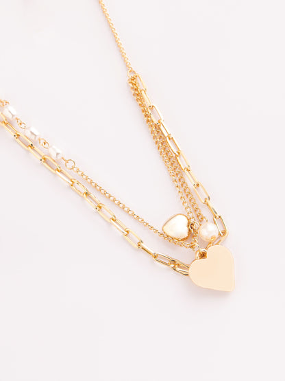 Twin Heart Layered Necklace