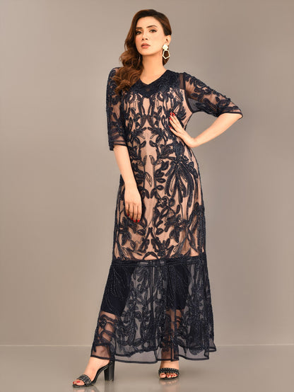 Limelight - Beaded Net Dress