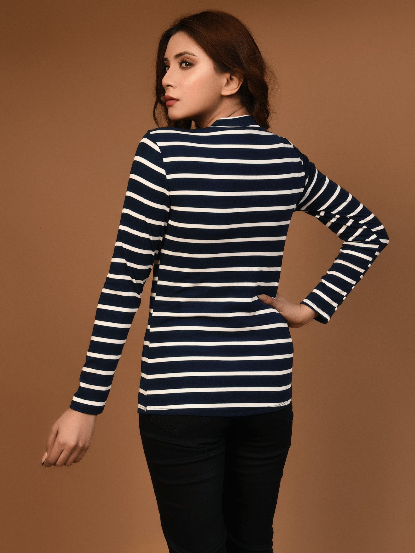 Limelight - Striped Mockneck Top