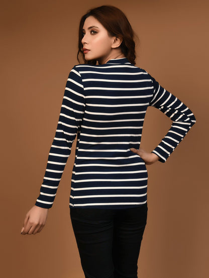 Limelight - Striped Mockneck Top