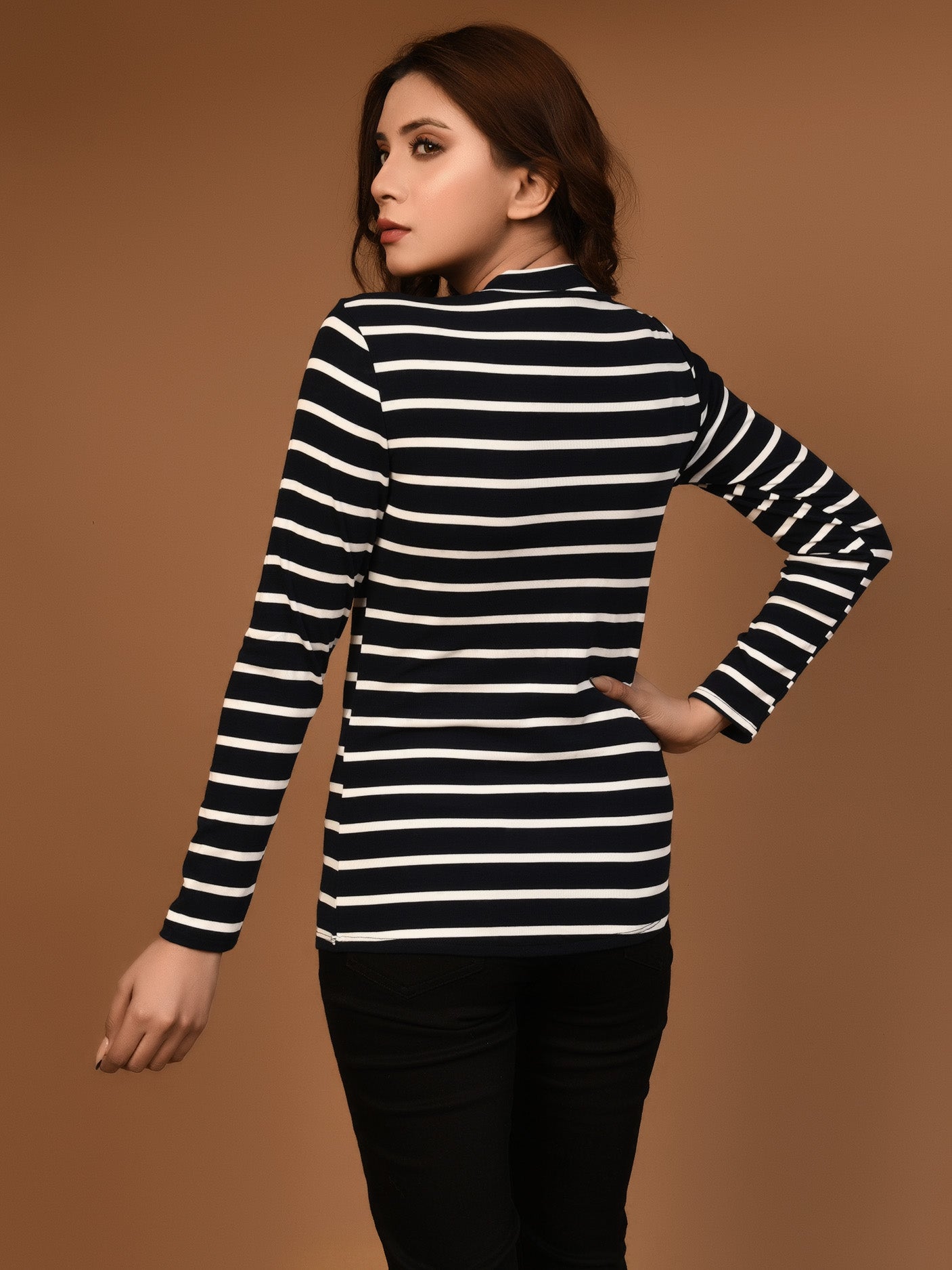 Limelight - Striped Mockneck Top