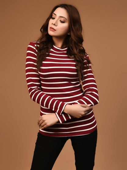 Limelight - Striped Mockneck Top