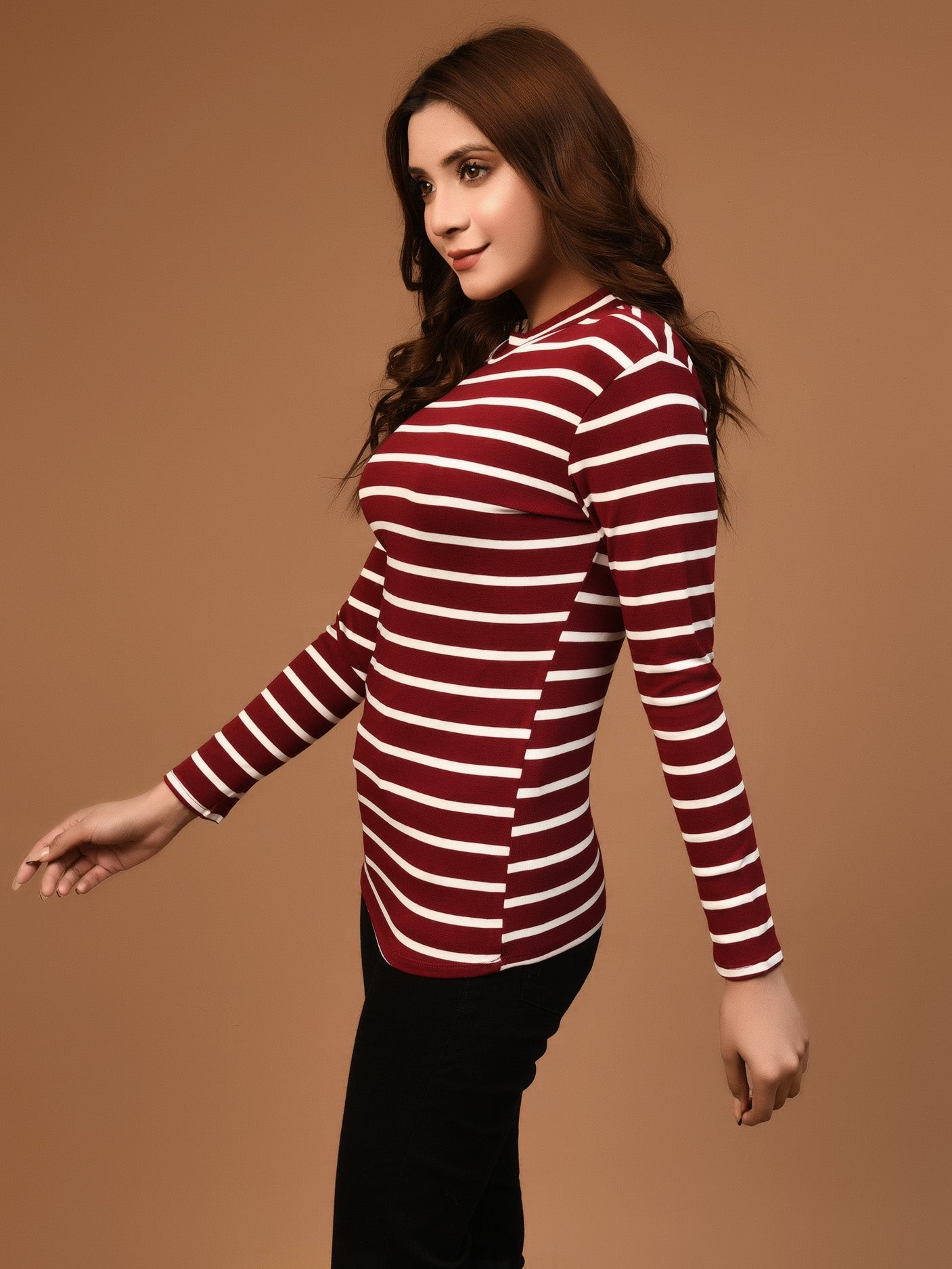 Limelight - Striped Mockneck Top