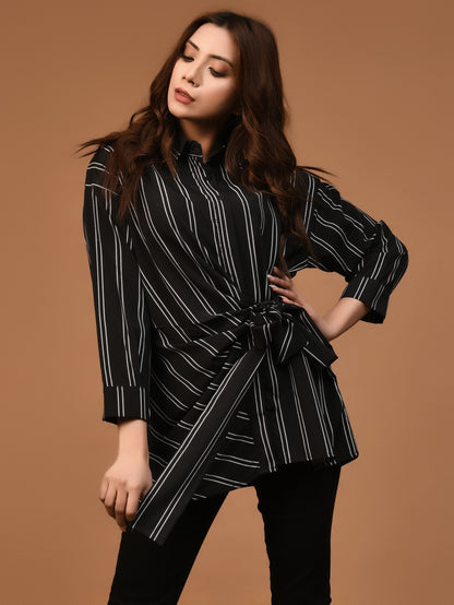 Limelight - Striped Wrap Shirt