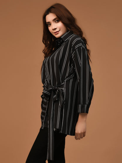 Limelight - Striped Wrap Shirt