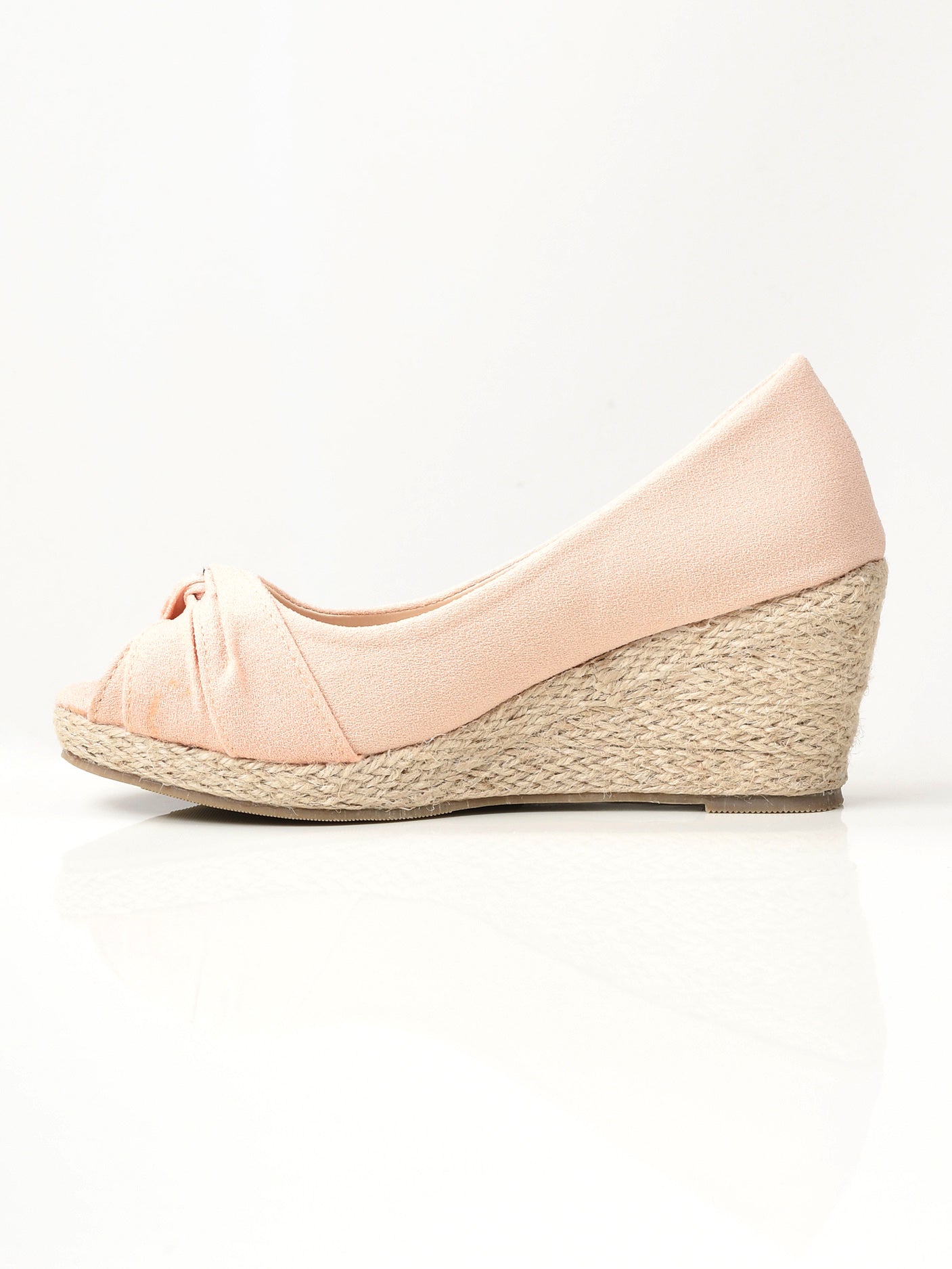 Limelight - Knotted Weave Wedges - Light Peach