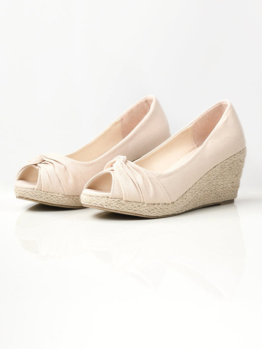 Limelight - Knotted Weave Wedges - Cream