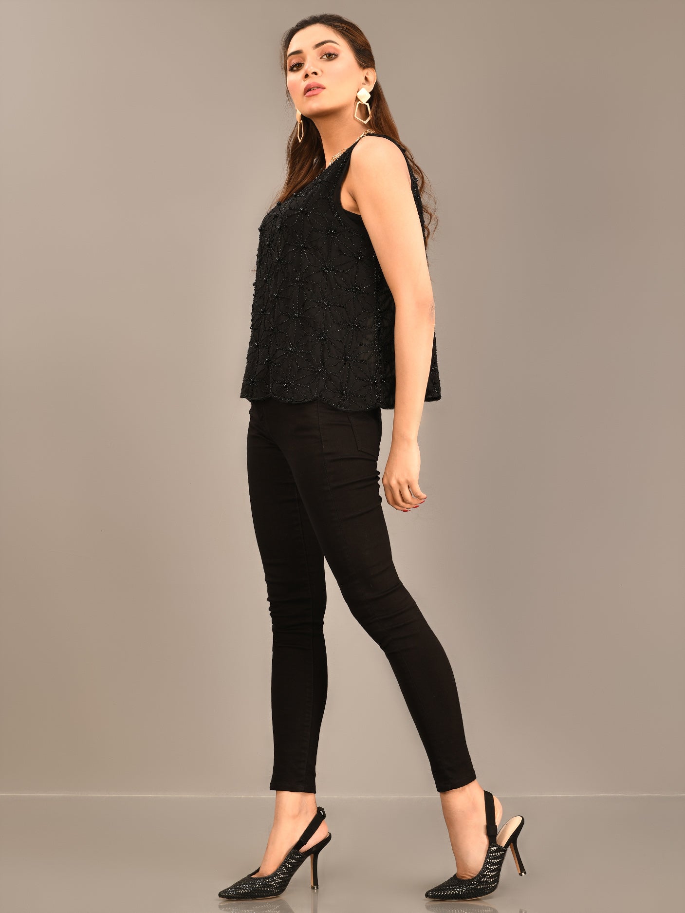 Limelight - Beaded  Chiffon Top