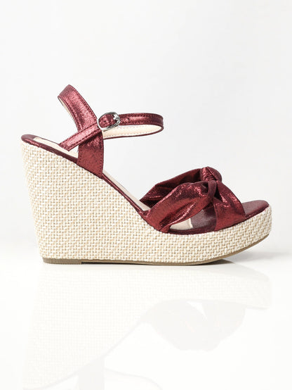 Limelight - Shiny Knotted Wedges - Maroon