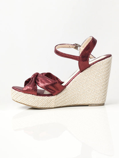 Limelight - Shiny Knotted Wedges - Maroon