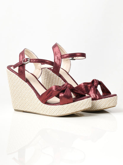 Limelight - Shiny Knotted Wedges - Maroon