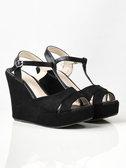 Limelight - Suede Wedges - Black