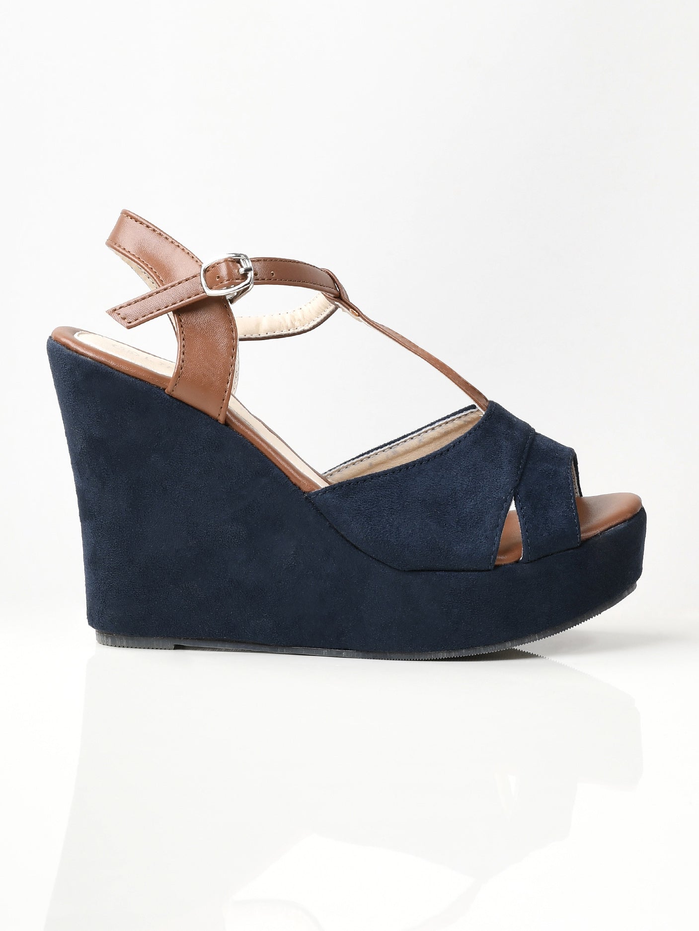 Limelight - Suede Wedges - Navy Blue