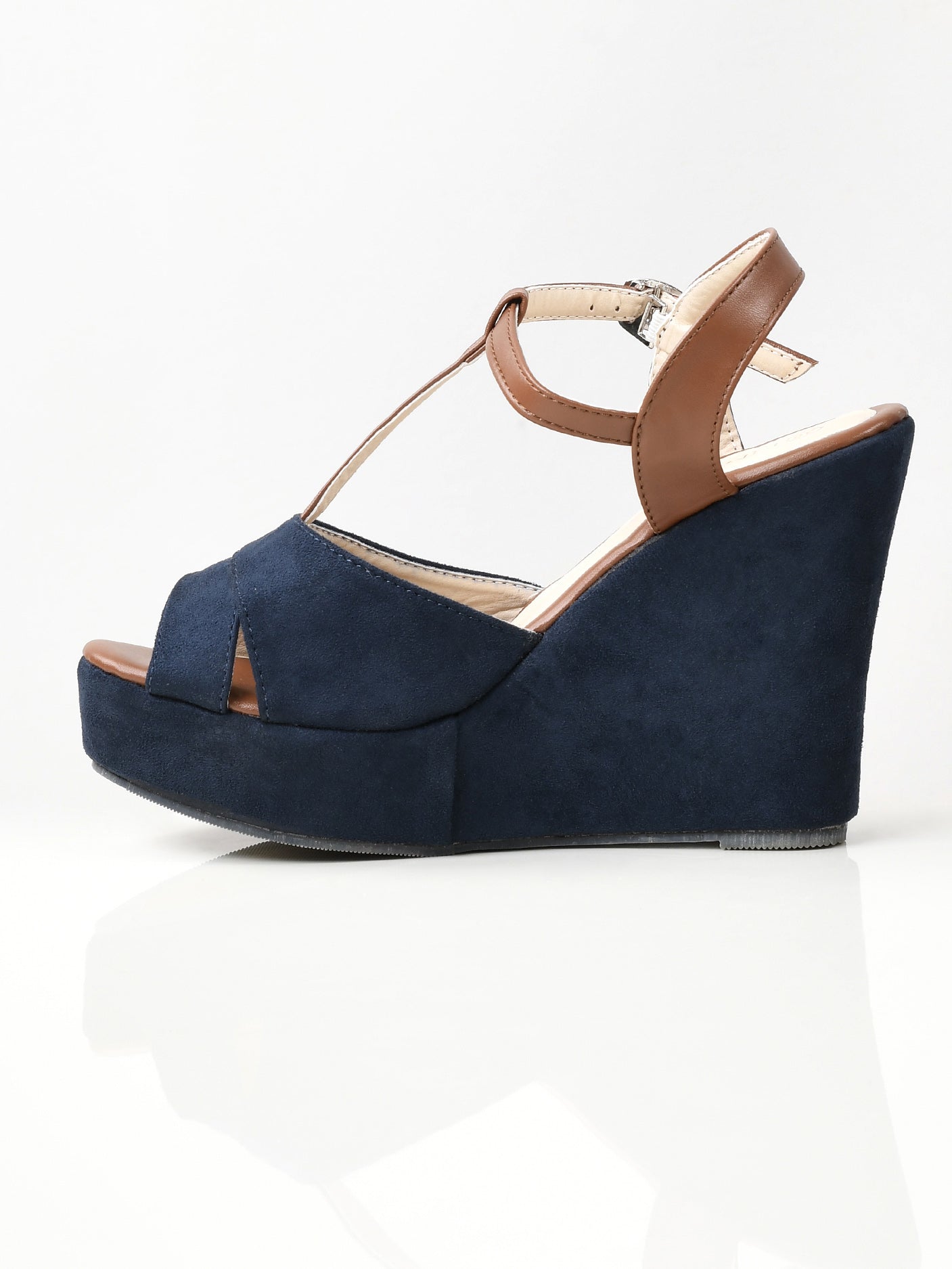 Limelight - Suede Wedges - Navy Blue