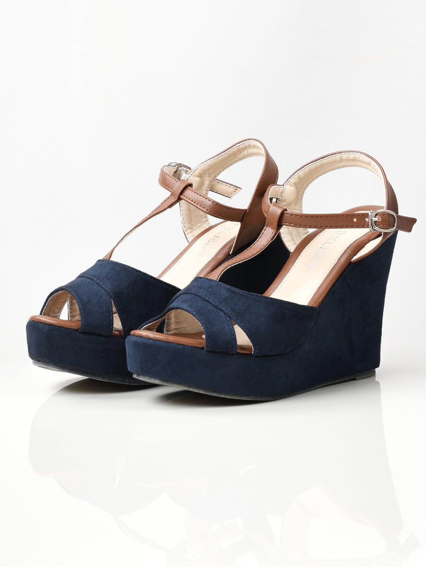 Limelight - Suede Wedges - Navy Blue