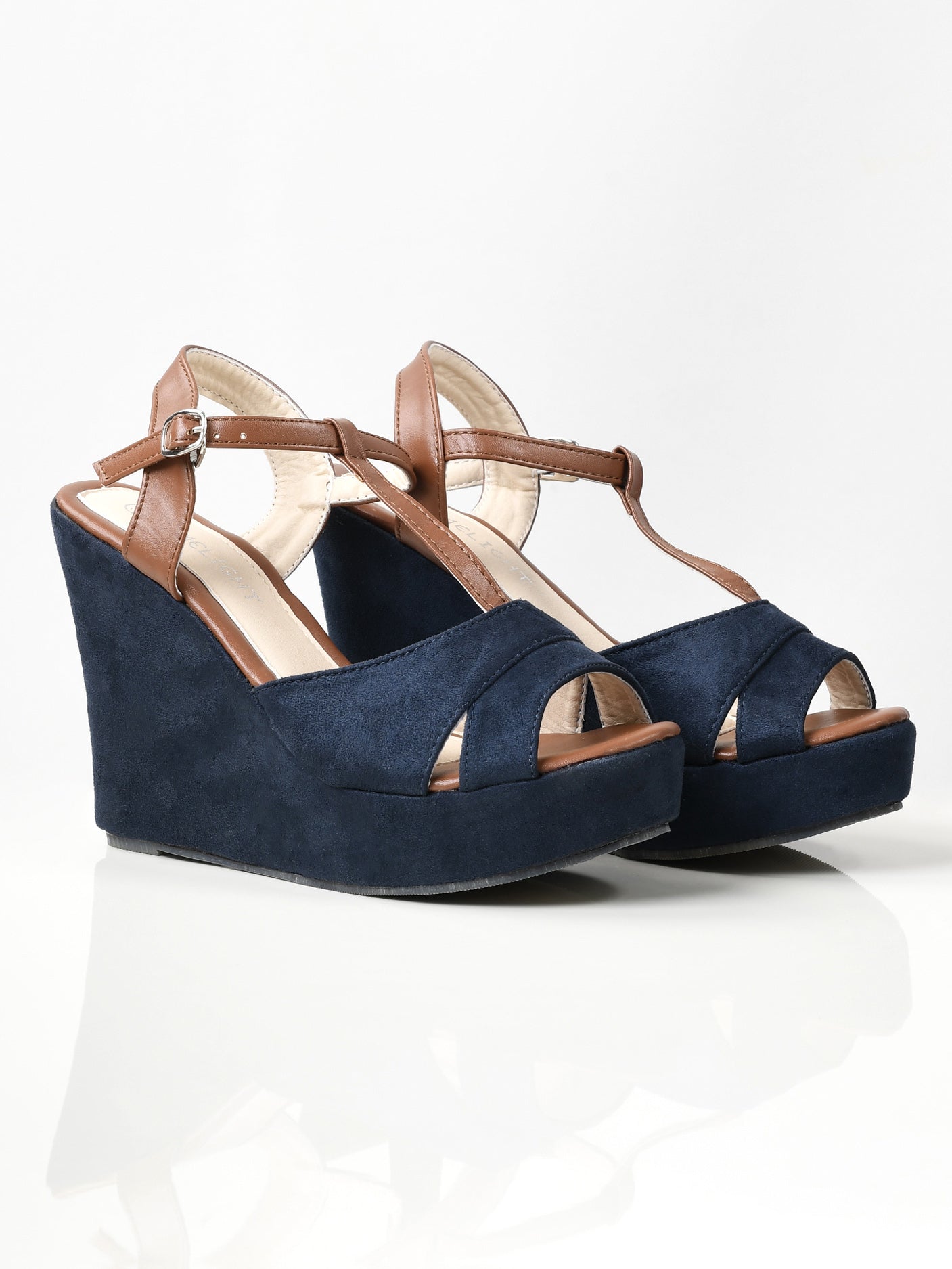 Limelight - Suede Wedges - Navy Blue