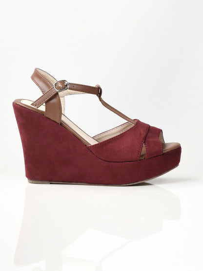 Limelight - Suede Wedges - Maroon