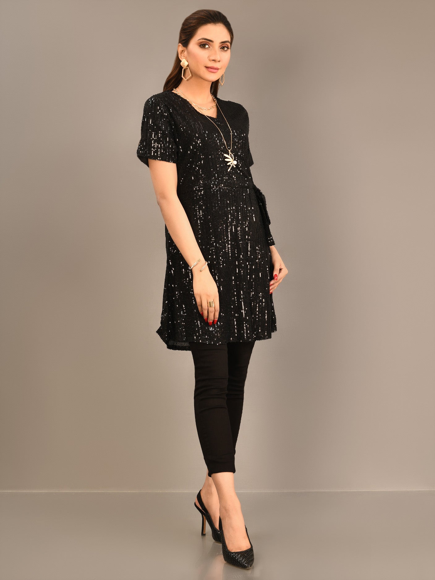 Limelight - Sequined Net Dress