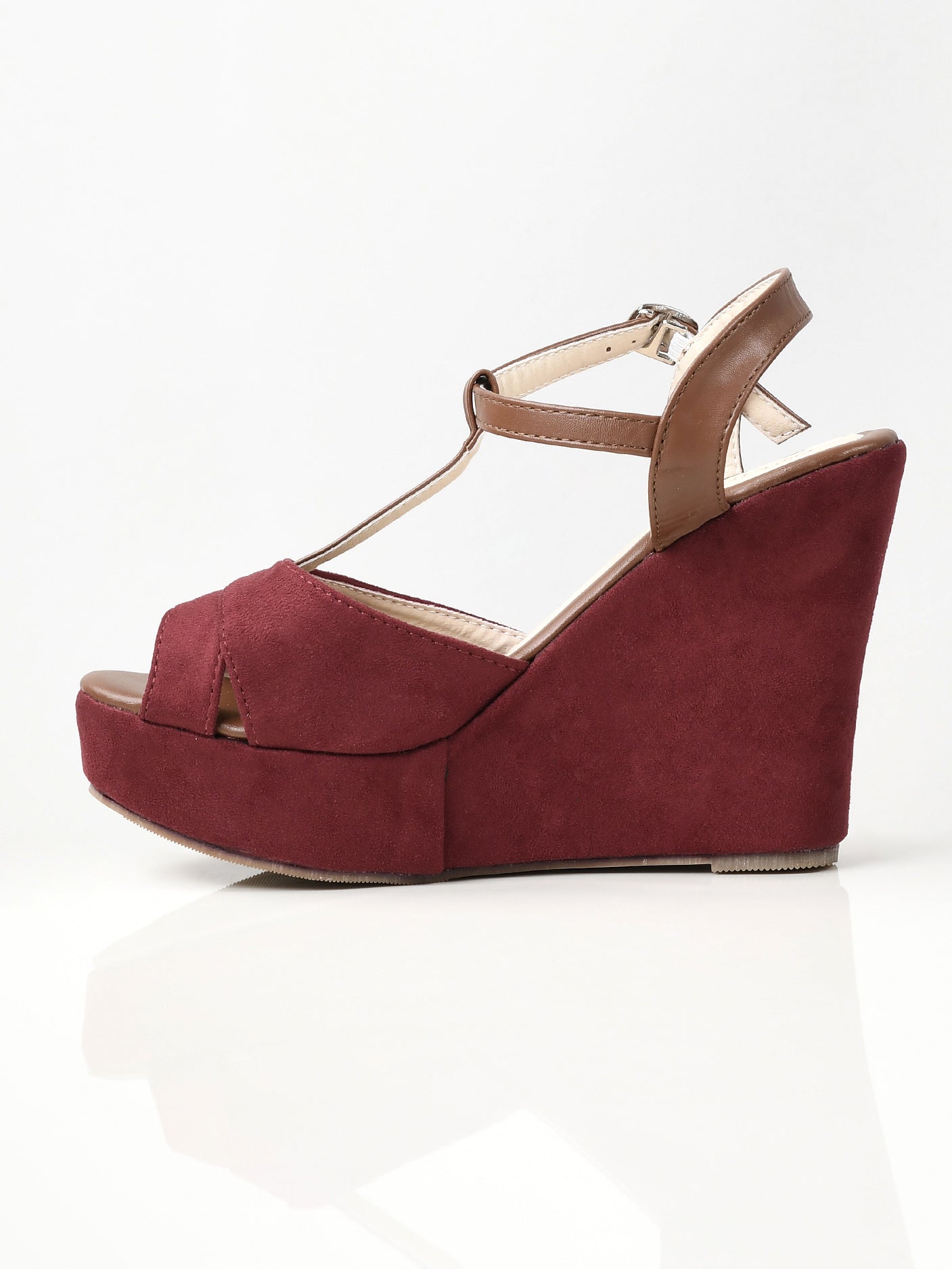 Limelight - Suede Wedges - Maroon