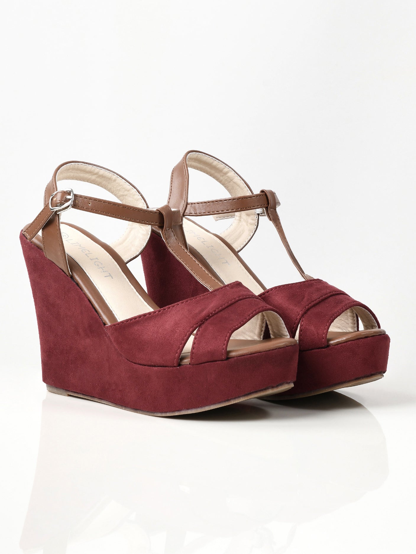 Limelight - Suede Wedges - Maroon