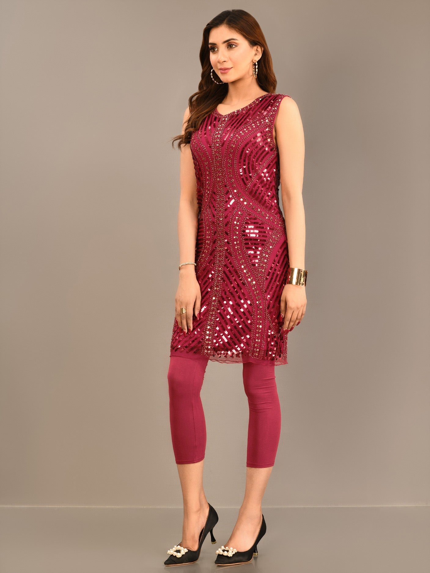 Limelight - Sequined Bodycon Net Dress