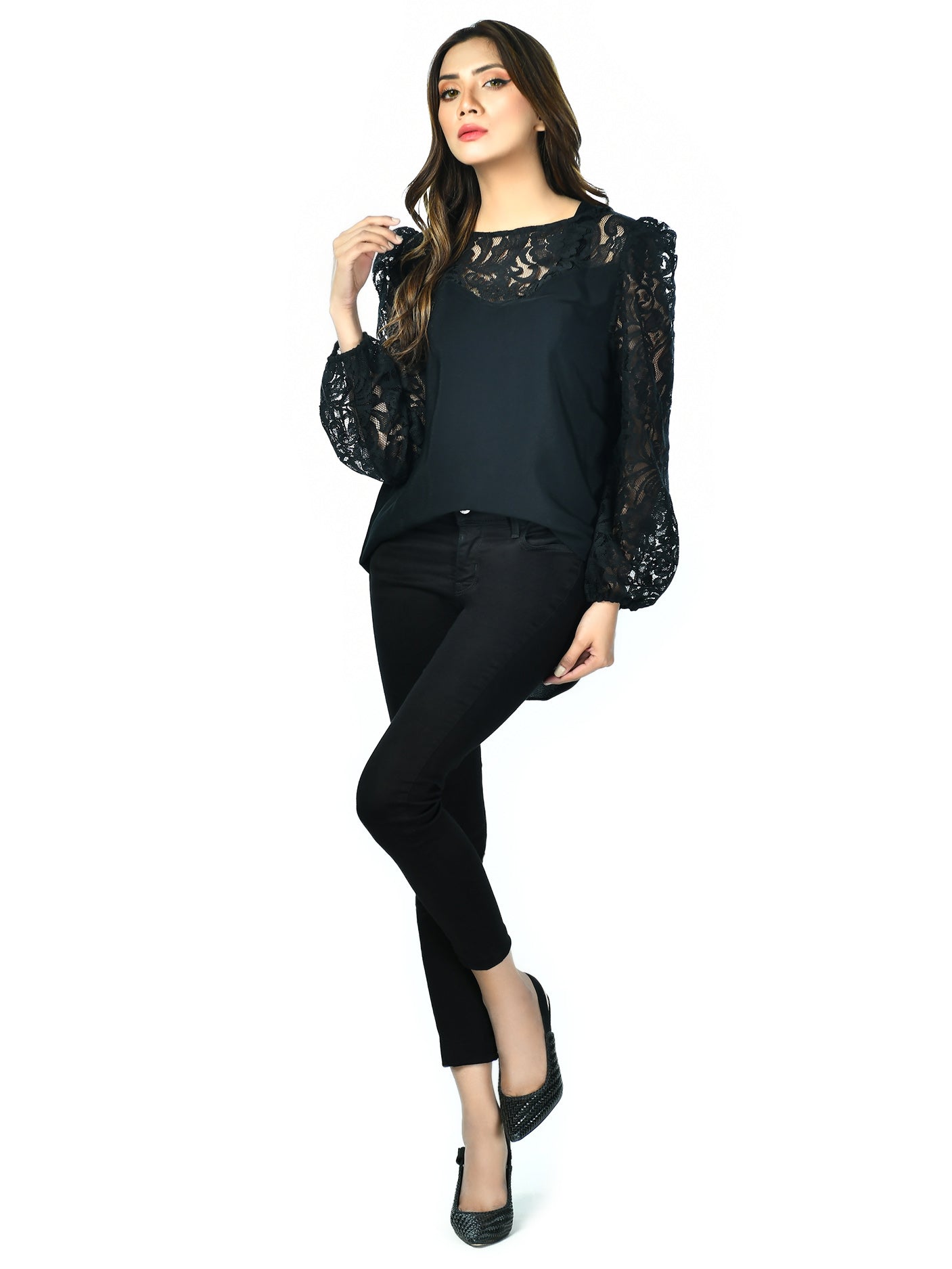 Limelight - Black Net Top