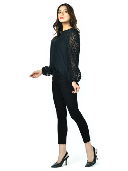 Limelight - Black Net Top