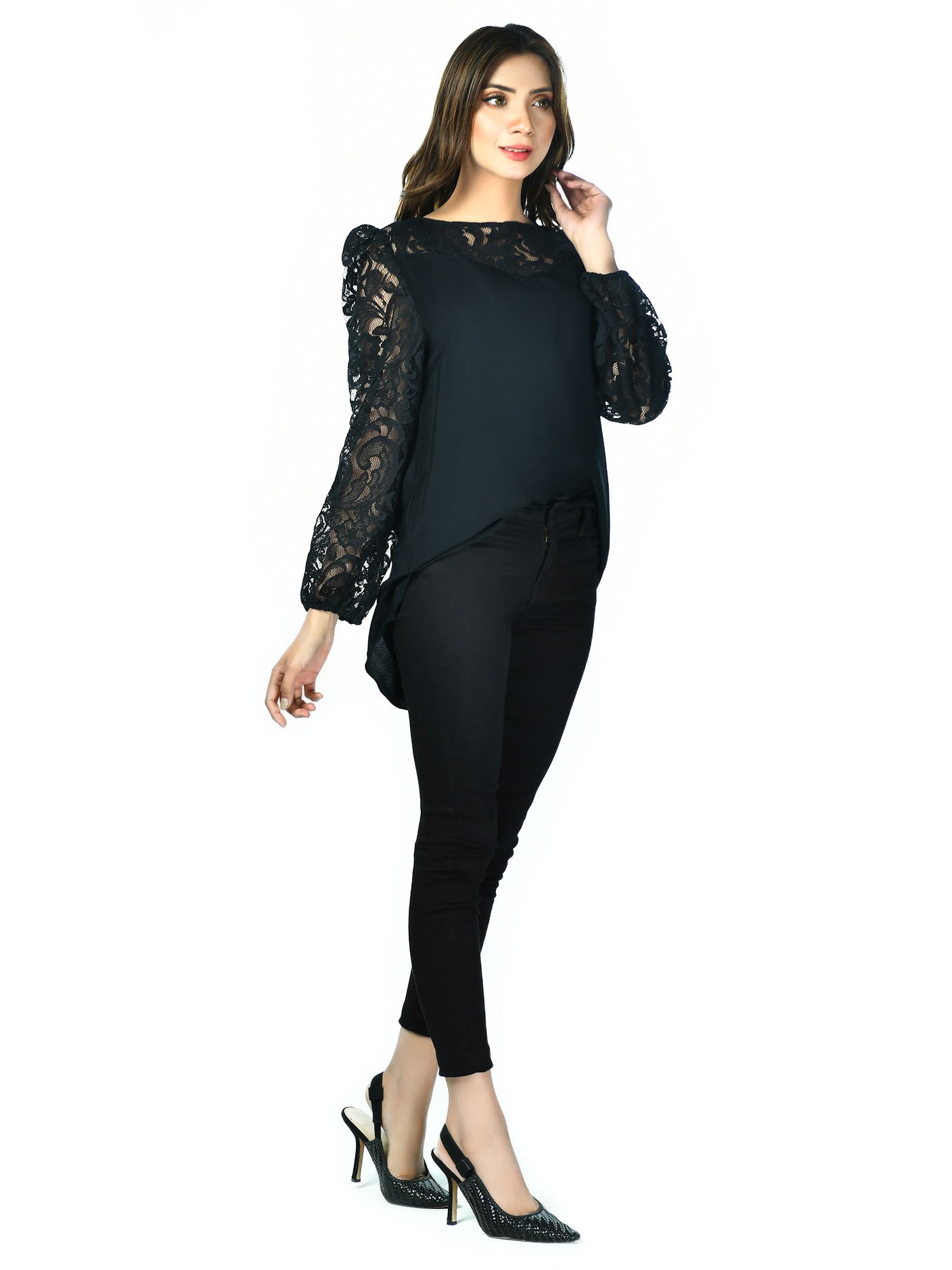 Limelight - Black Net Top