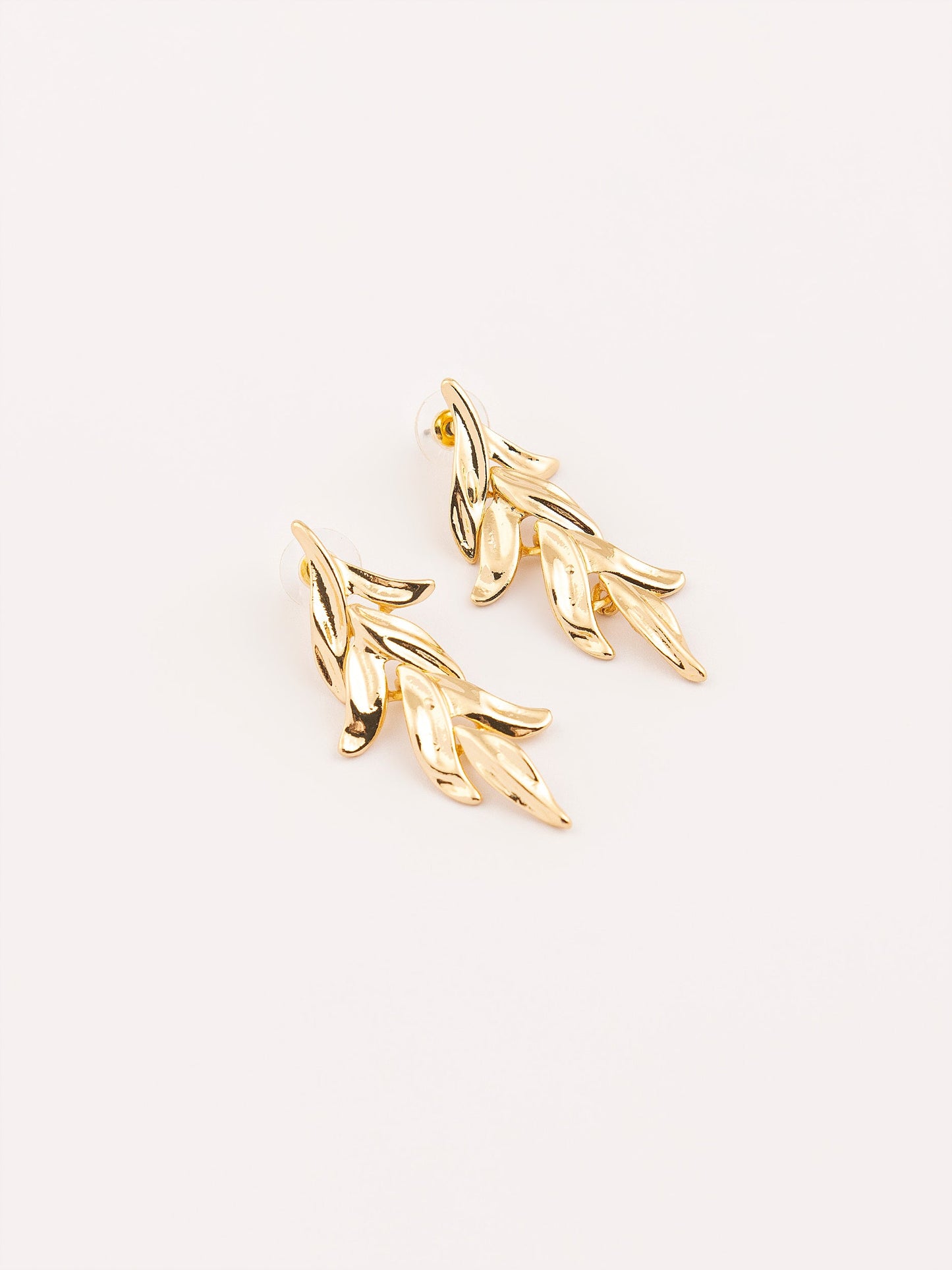 Metallic Leaf Dangle Earrings