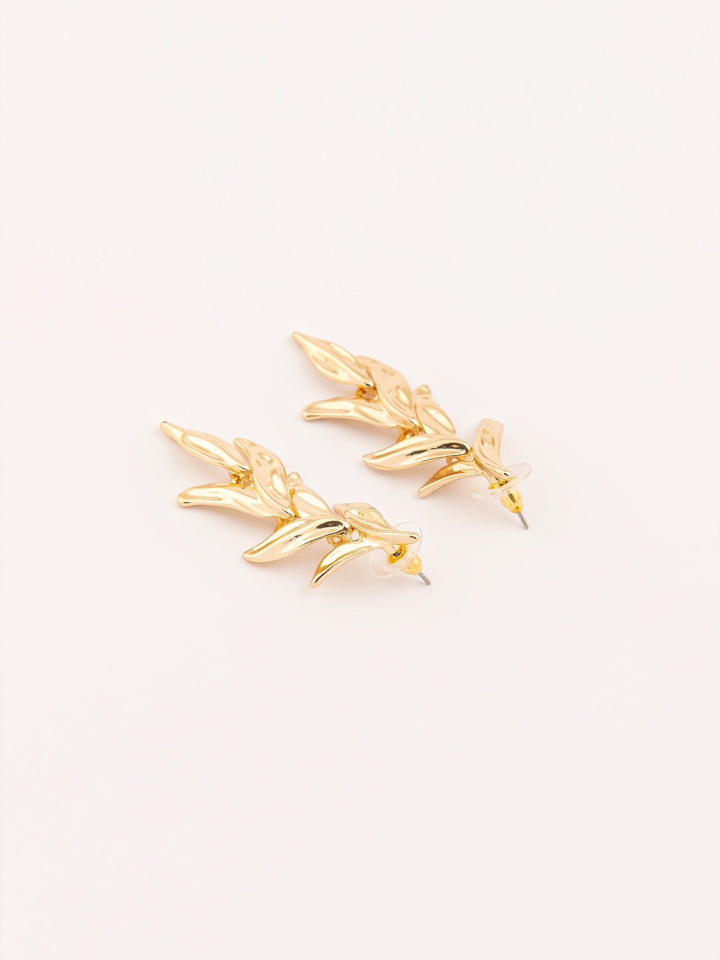 Metallic Leaf Dangle Earrings