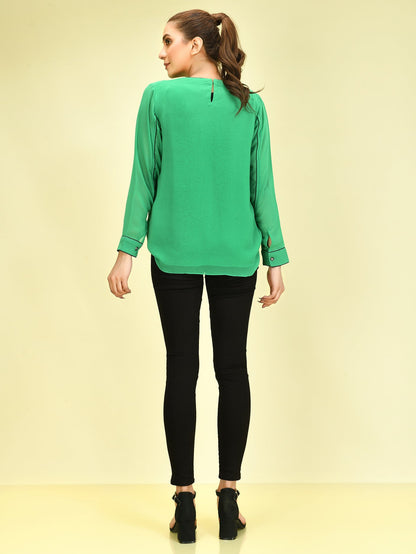 Limelight - Basic Chiffon Top - Light Green