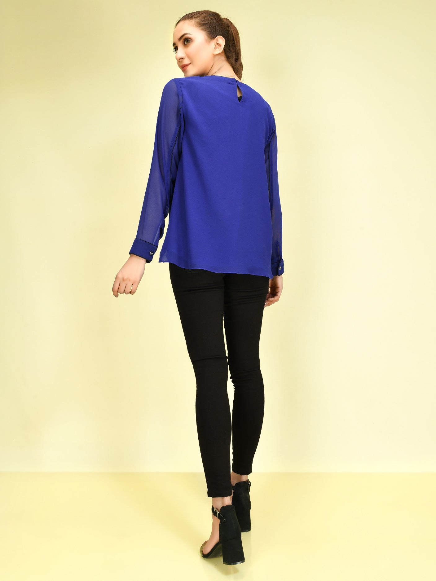 Limelight - Basic Chiffon Top - Blue