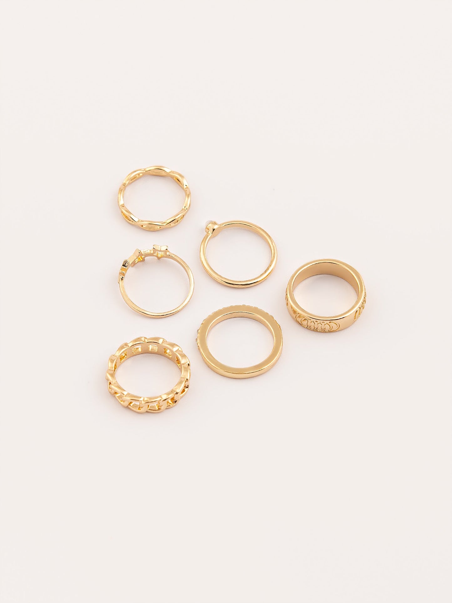 Metallic Gold Ring Set