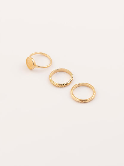 Metallic Bold Ring Set