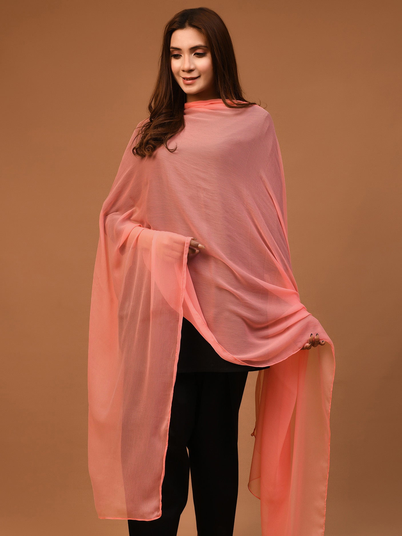 Limelight - Dyed Chiffon Dupatta-Pink