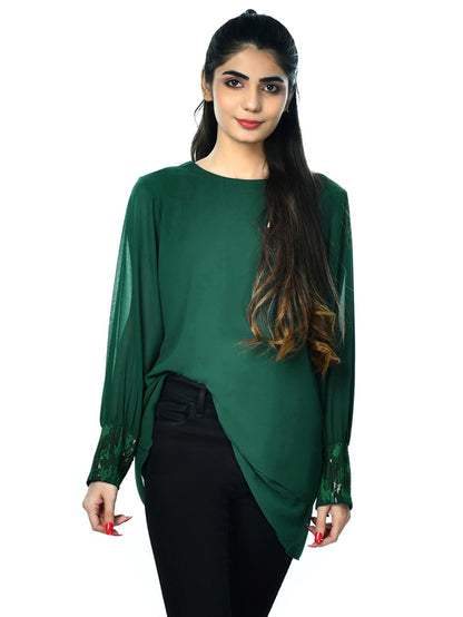 Limelight - Solid Chiffon Top