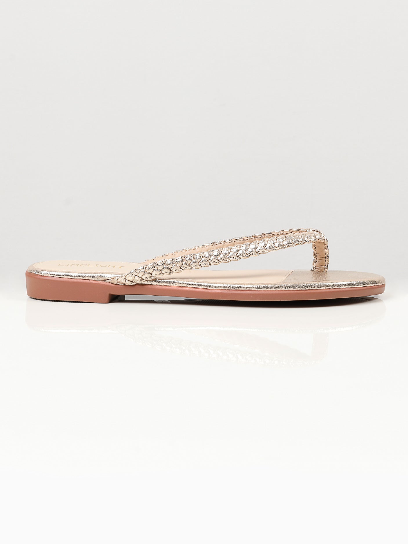 Limelight - Shimmer Braided Flip Flops - Gold