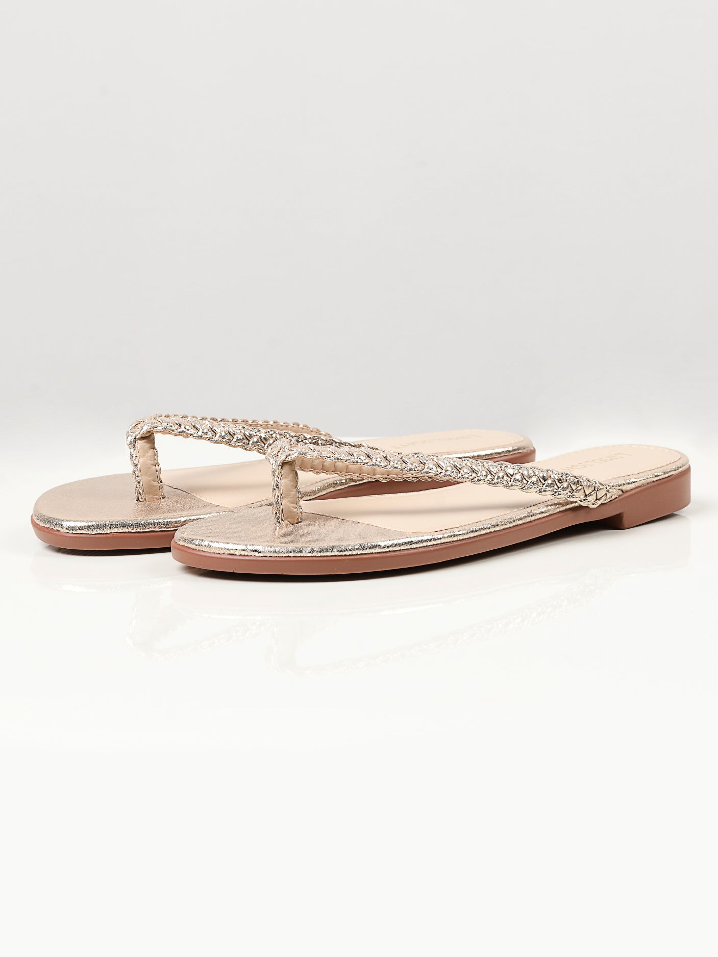 Limelight - Shimmer Braided Flip Flops - Gold