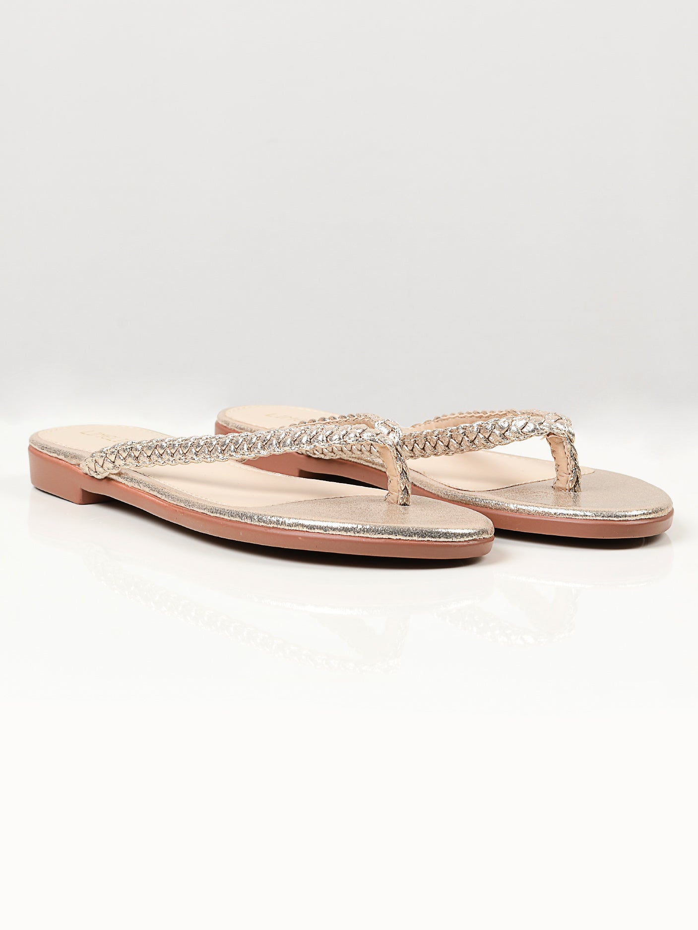 Limelight - Shimmer Braided Flip Flops - Gold